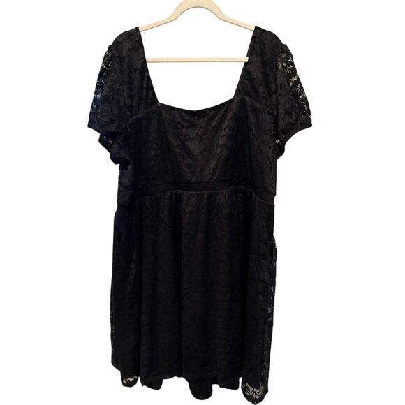 NEW Torrid Black Lace Babydoll Dress Size 3X Knee Length Whimsigoth Puff Sleeve - Picture 4 of 12